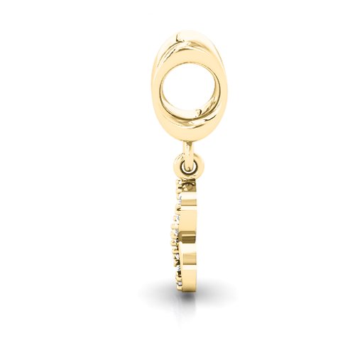 Infinity Bracelet Charm with Stones – 10K Yellow Gold with White Premium Zirconia