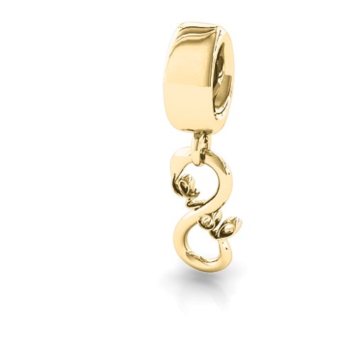 Love Dangling Infinity Bracelet Charm – 10K Yellow Gold