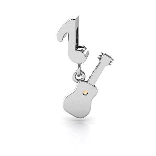 Music Lovers Bracelet Charm – Sterling Silver with Citrine