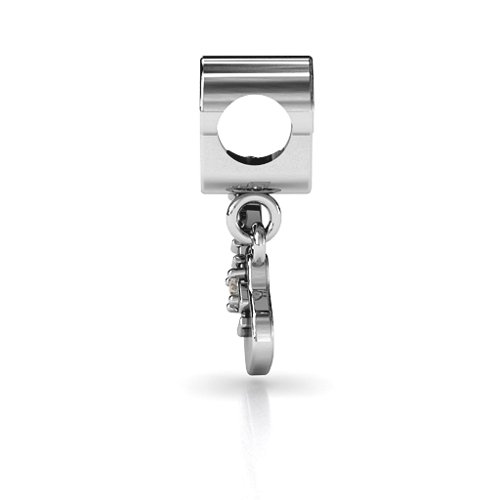 Music Lovers Bracelet Charm – Sterling Silver with Smokey Quartz