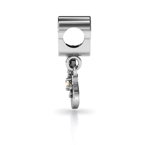 Music Lovers Bracelet Charm – Sterling Silver with Citrine