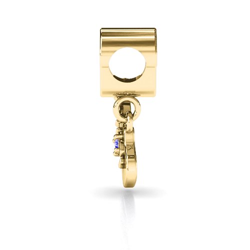 Music Lovers Bracelet Charm – 10K Yellow Gold with Blue Sapphire