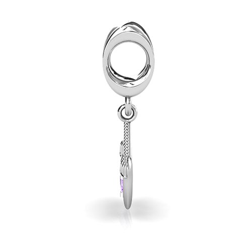 Smitten for Mittens Bracelet Charm – Sterling Silver with Amethyst