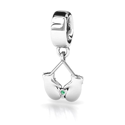 Smitten for Mittens Bracelet Charm – Sterling Silver with Emerald