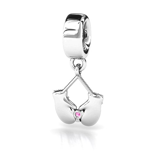 Smitten for Mittens Bracelet Charm – Sterling Silver with Pink Tourmaline
