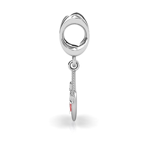 Smitten for Mittens Bracelet Charm – Sterling Silver with Garnet