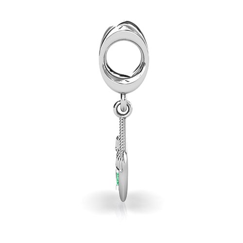 Smitten for Mittens Bracelet Charm – Sterling Silver with Emerald