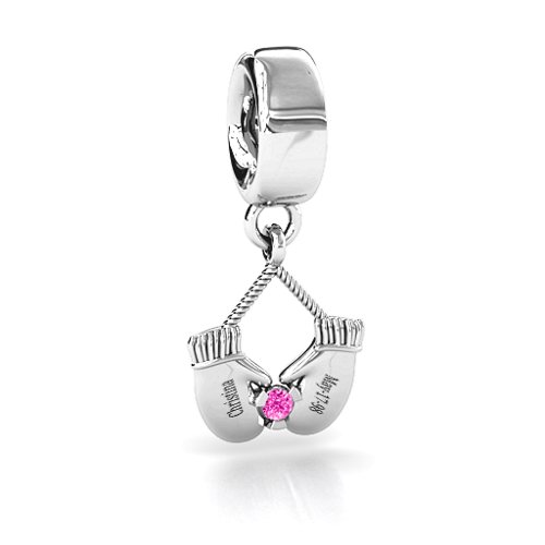Smitten for Mittens Bracelet Charm – Sterling Silver with Pink Tourmaline