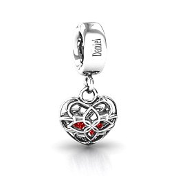 Beautiful Blossom Caged Bracelet Charm in 925 Sterling Silver