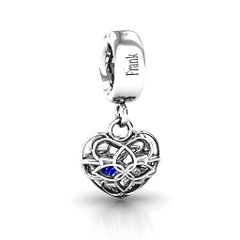 Beautiful Blossom Caged Bracelet Charm – Sterling Silver with Citrine