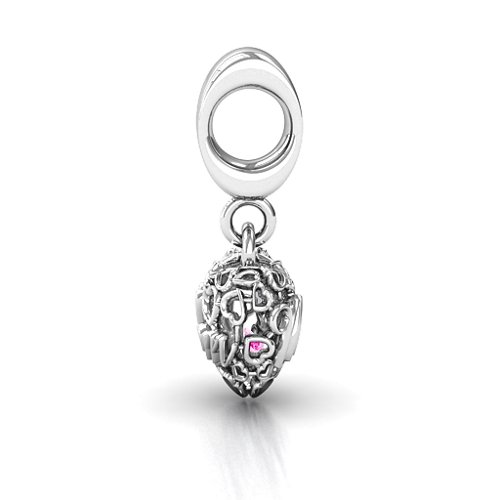 A Mother's Love Caged Bracelet Charm – Sterling Silver with Pink Tourmaline