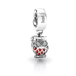 Scholarly Owl Caged Bracelet Charm