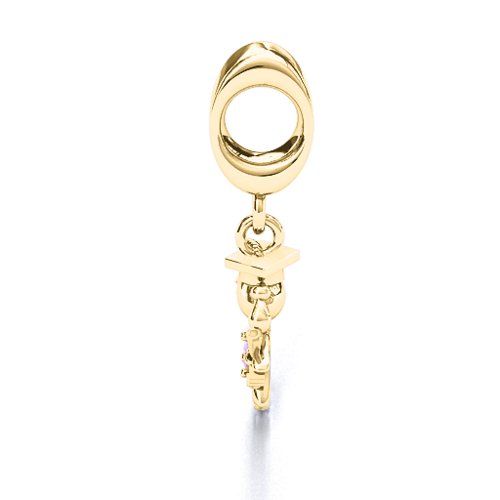She Graduated! Bracelet Charm – 10K Yellow Gold with Amethyst