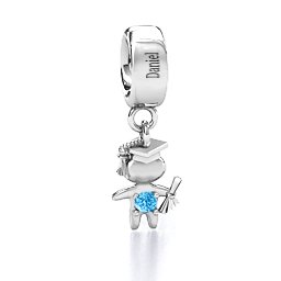 He Graduated! Bracelet Charm in 925 Sterling Silver