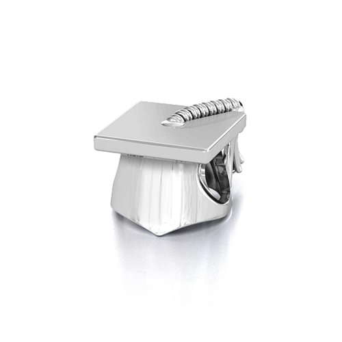 Graduation Cap Bracelet Charm – Sterling Silver