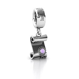 Proud Graduate Bracelet Charm in 925 Sterling Silver with Amethyst