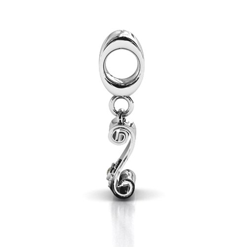 Proud Graduate Bracelet Charm – Sterling Silver with Smokey Quartz