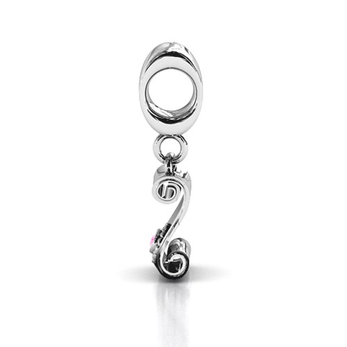 Proud Graduate Bracelet Charm – Sterling Silver with Pink Tourmaline