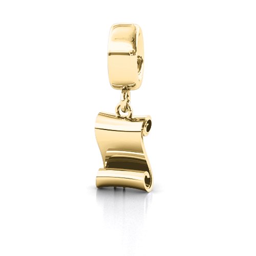 Proud Graduate Bracelet Charm – 10K Yellow Gold with Cubic Zirconia