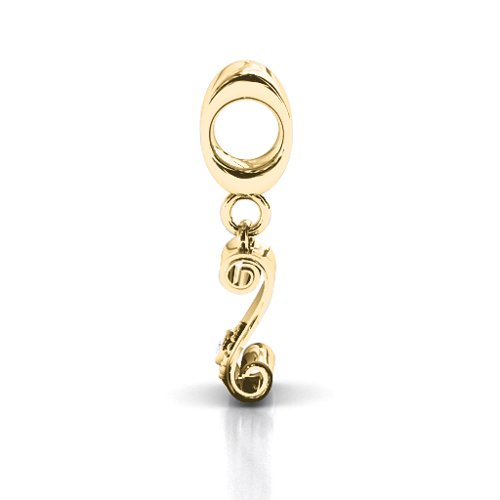Proud Graduate Bracelet Charm – 10K Yellow Gold with Cubic Zirconia