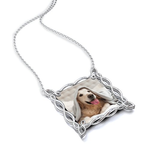 Square Infinity Photo Frame Necklace – Sterling Silver