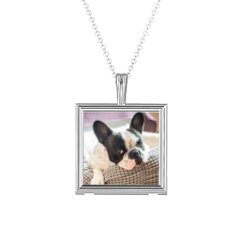 Classic Square Photo Frame Necklace – Sterling Silver
