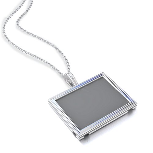 Classic Rectangular Photo Frame Necklace – Sterling Silver