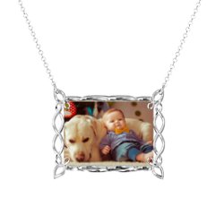 Rectangular Infinity Photo Frame Necklace – Sterling Silver