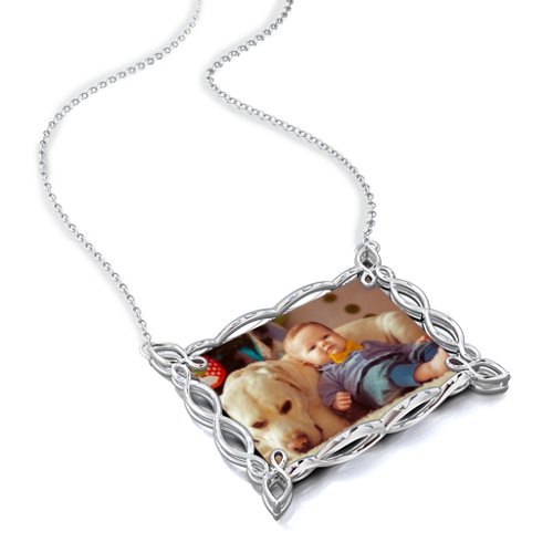 Rectangular Infinity Photo Frame Necklace – Sterling Silver