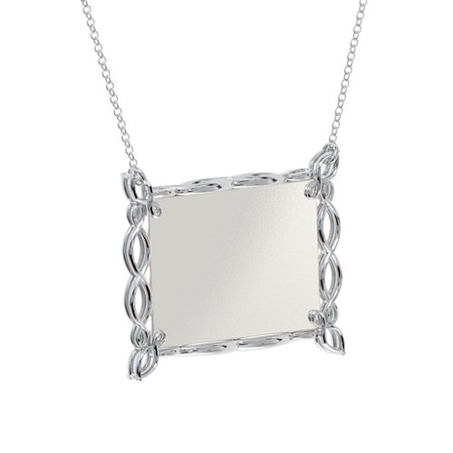 Rectangular Infinity Photo Frame Necklace – Sterling Silver