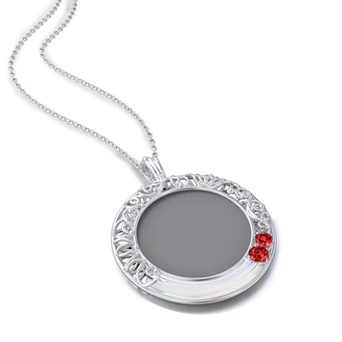 Round Engravable Filligree Photo Frame Necklace