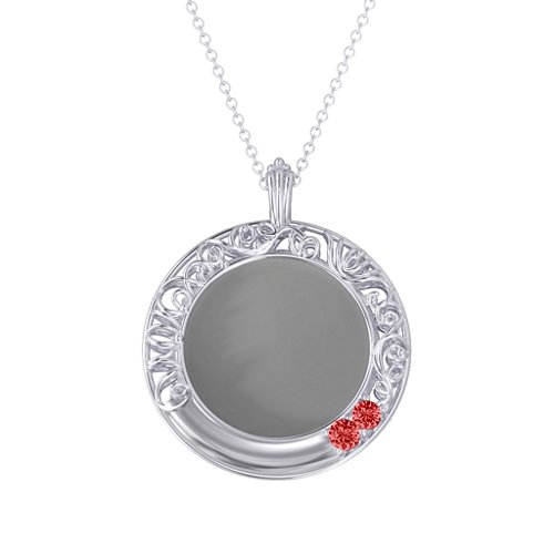 Round Engravable Filligree Photo Frame Necklace
