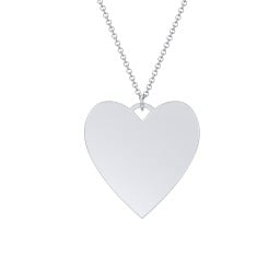 Photo Heart Pendant with Engravable Back