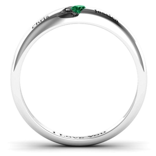 Women's Reveal Stone Grooved Ring