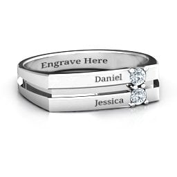 Women's Crevice Grooved Ring