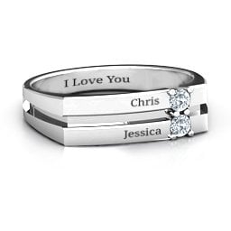 Women's Crevice Grooved Ring