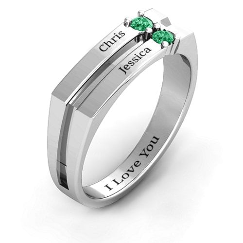 Women's Crevice Grooved Ring