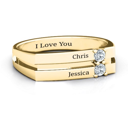 Women's Crevice Grooved Ring