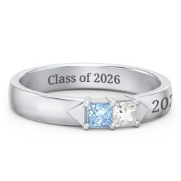 Timeless Romance Ring in 925 Sterling Silver with Blue Topaz and Cubic Zirconia