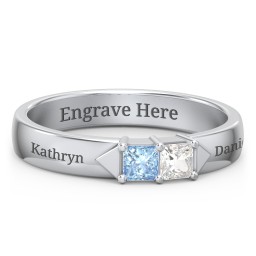 Timeless Romance Ring in 925 Sterling Silver with Blue Topaz and Cubic Zirconia