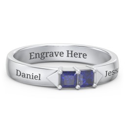Timeless Romance Ring in 925 Sterling Silver with Blue Sapphire