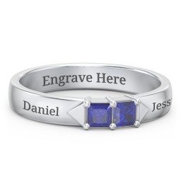 Timeless Romance Ring in 925 Sterling Silver with Blue Sapphire