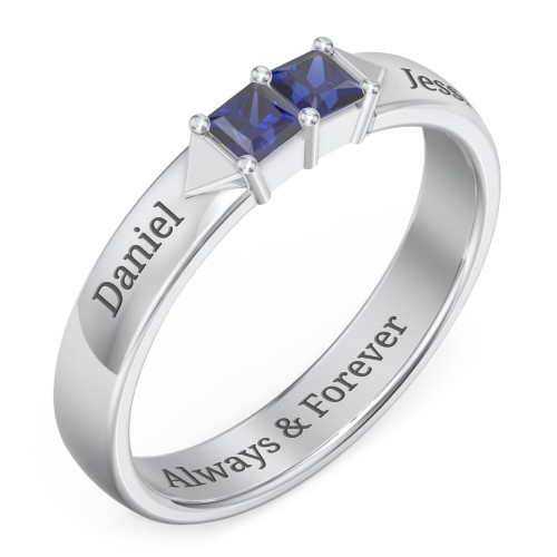 Timeless Romance Ring – Sterling Silver with Blue Sapphire