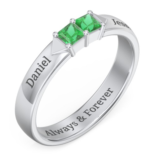 Timeless Romance Ring – Sterling Silver with Emerald