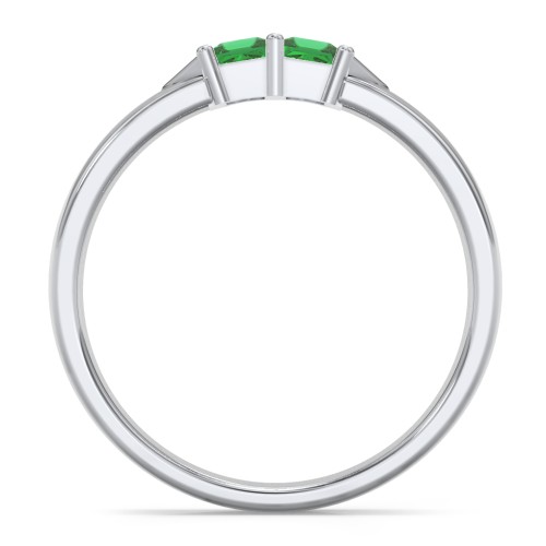 Timeless Romance Ring – Sterling Silver with Emerald