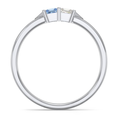 Timeless Romance Ring – Sterling Silver with Blue Topaz and Cubic Zirconia