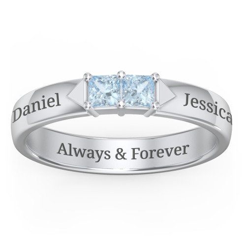 Timeless Romance Ring – Sterling Silver with Aquamarine