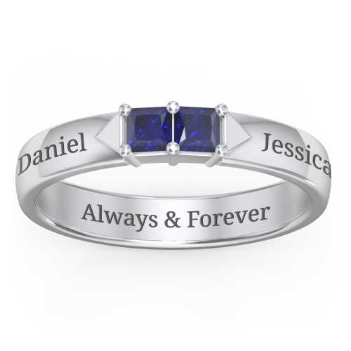 Timeless Romance Ring – Sterling Silver with Blue Sapphire