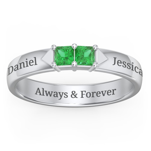 Timeless Romance Ring – Sterling Silver with Emerald