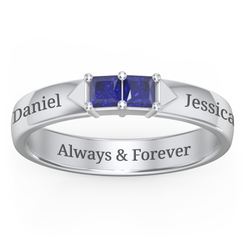 Timeless Romance Ring – Sterling Silver with Blue Sapphire